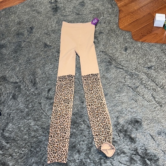 Fashion fleece lined leopard print leggings Sz M - Picture 7 of 12